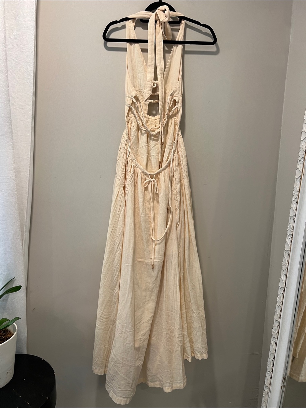 Free People Free-Est Angel Halter Cutout Maxi Dress Buttercream Medium - Picture 7 of 12